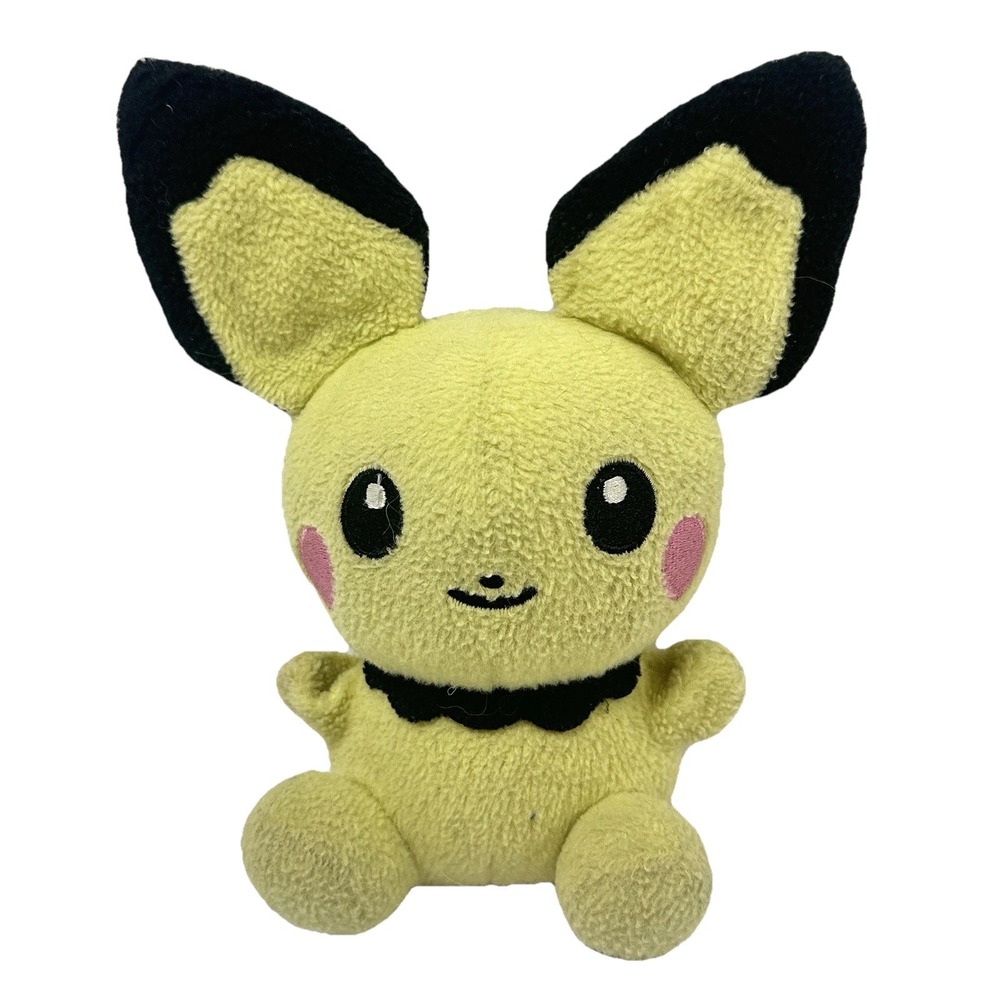 Vintage 2007 Pokemon Center Pichu USA Plush 7″ Soft Yellow Stuffed Toy Rare HTF